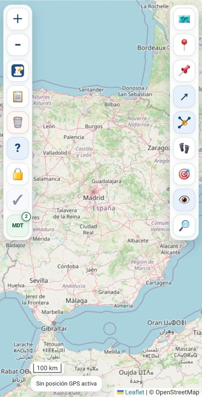 Pantalla principal actualizada de Rumbo Vigía Pro con las barras de herramientas laterales